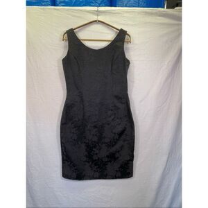Jessica McClintock Gunne Sax Floral Brocade Sleeveless Mini Dress Black Size 8